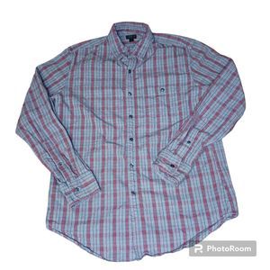 J. Crew Men's Button Down Shirt Size Medium Plaid Long‎ Sleeve Collared Red Gray